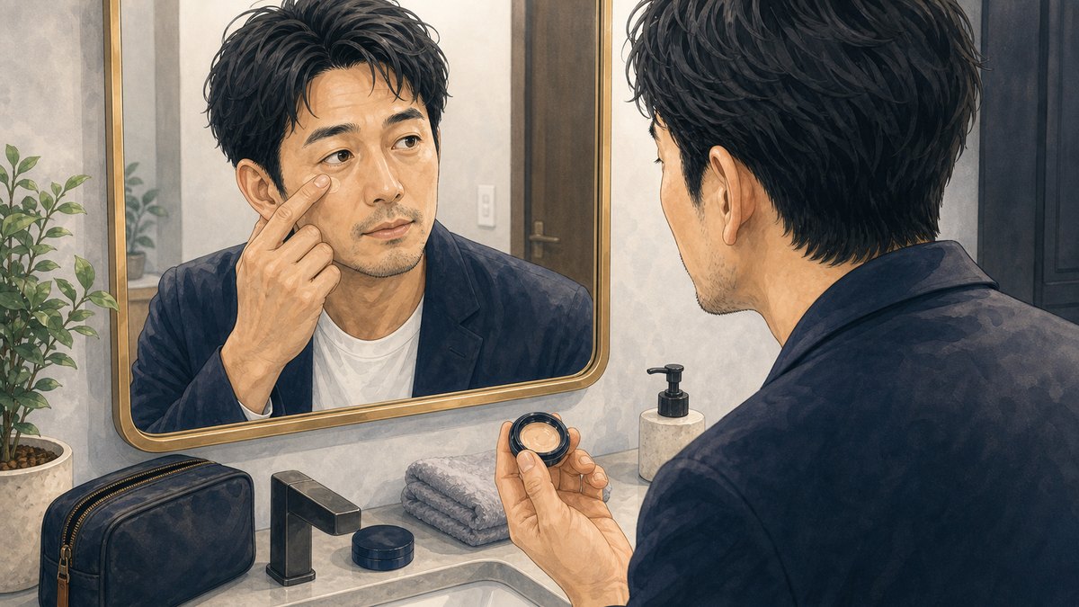 身だしなみを整える男性のイラスト